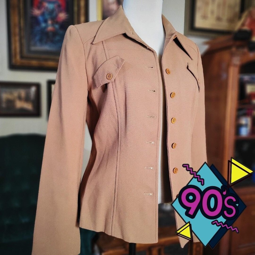 Vintage 90s BCBG MaxAzria Tan Blazer Rare Pre-production Sample